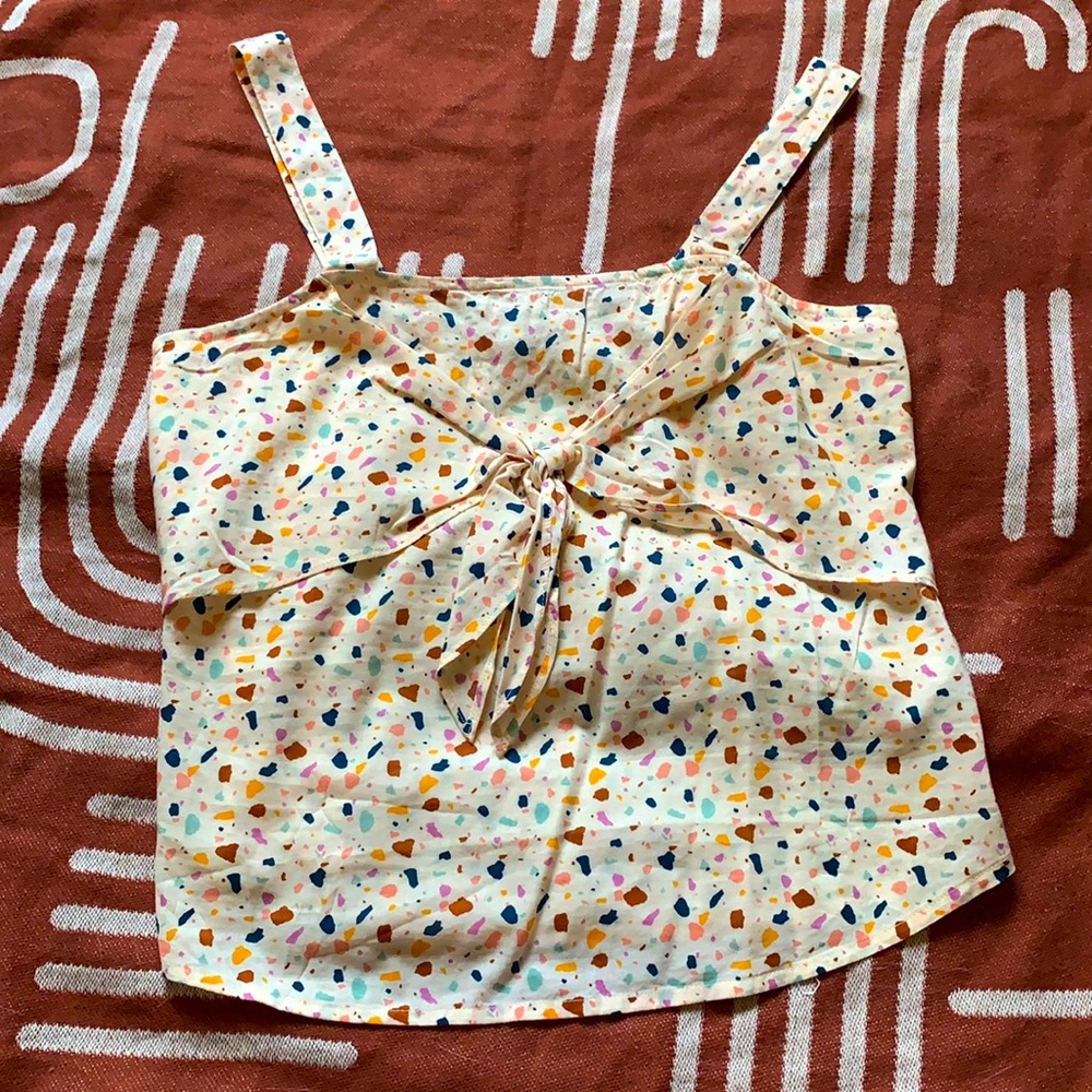 Madewell Terrazzo Print Tie-Front Cami Top